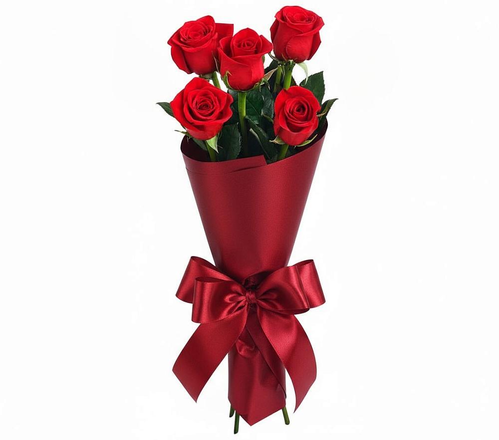 Букет 5 Красных роз Эдлесс Лав в Лесной Городок