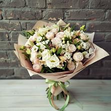 Букет цветов из:  Альстромерии, Розы и Хризантемы в Лесной Городок