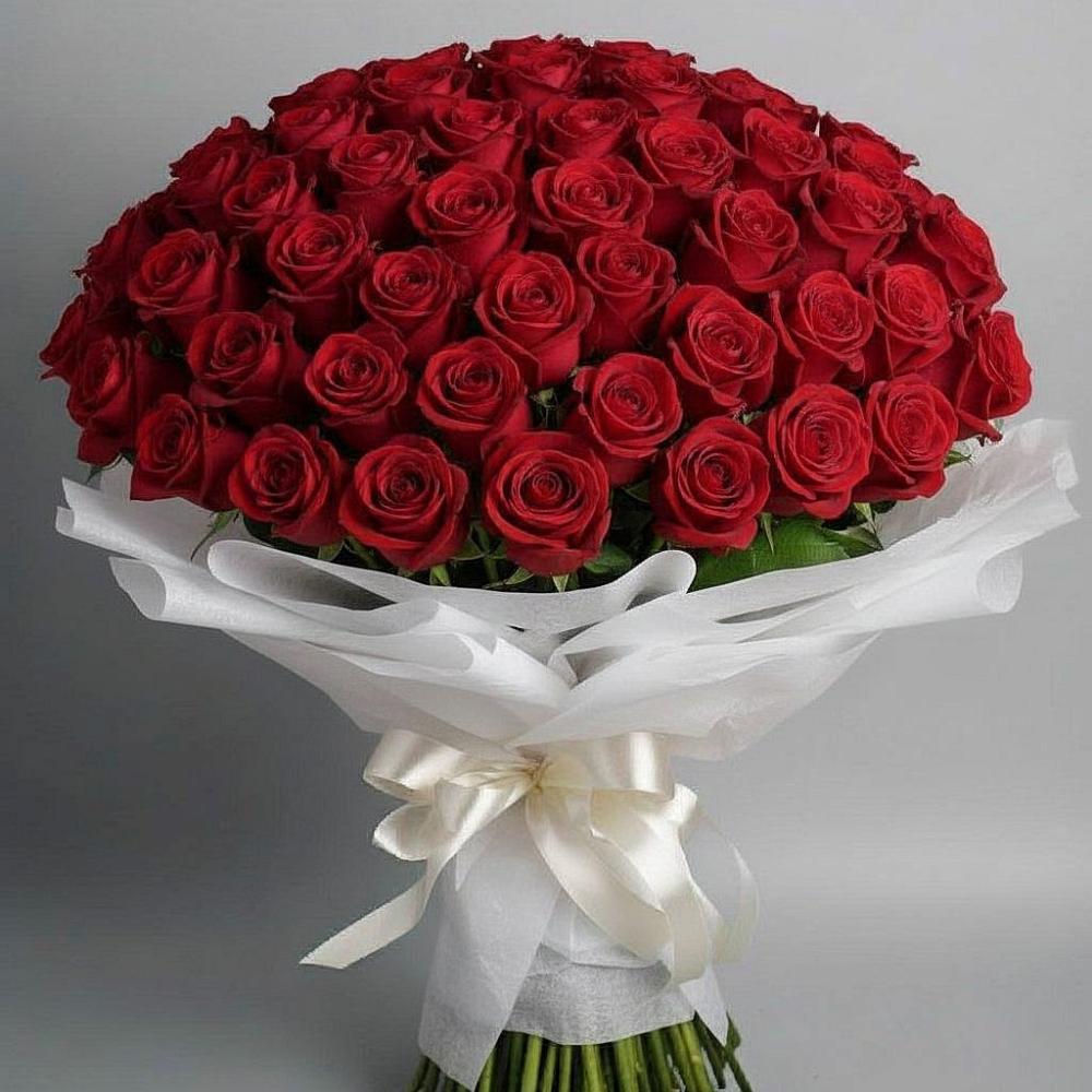 Букет 101 Красная роза Блэк Мэджик в Лесной Городок