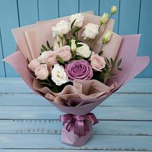 Букет цветов из:  Розы и Лизиантусы #REPLACE_PRED# Лесной Городок