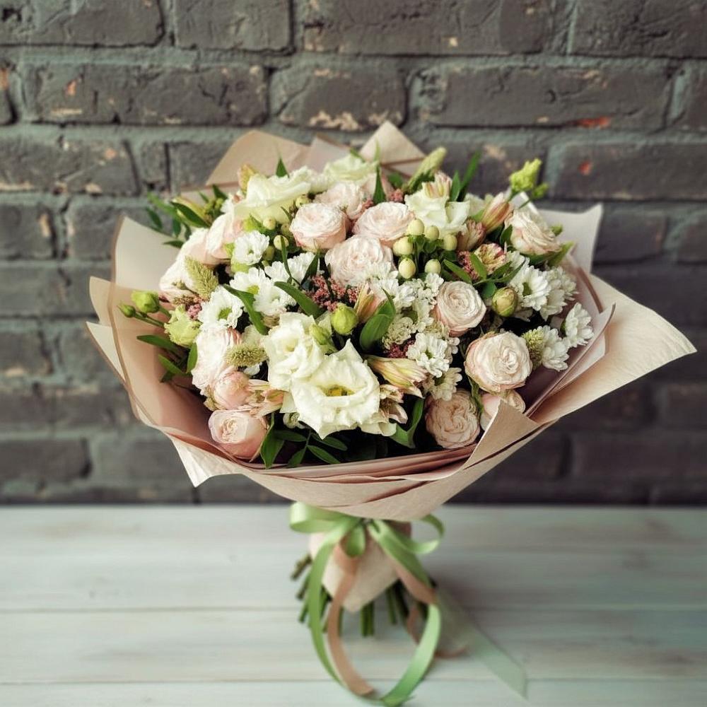Букет цветов из: Альстромерии, Розы и Хризантемы в Лесной Городок
