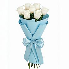 Букет 7 белых роз Проуд в Лесной Городок