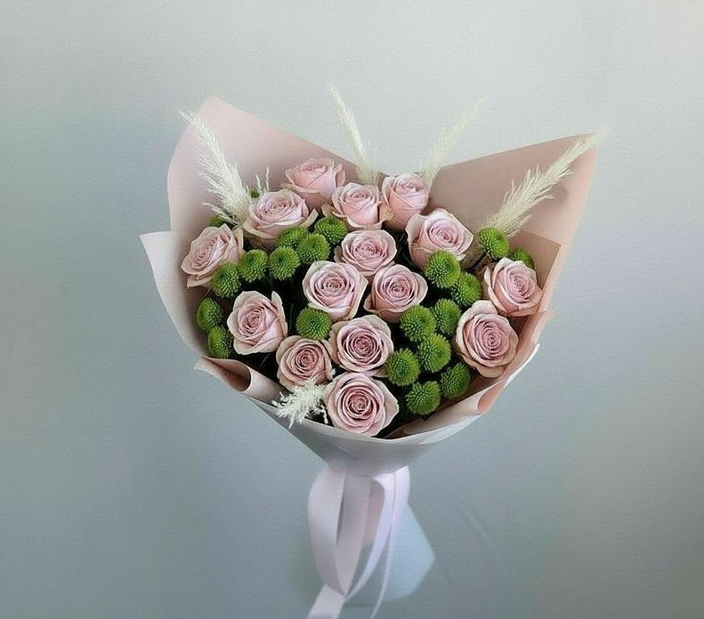 Букет цветов из: Розы и Хризантемы в Лесной Городок