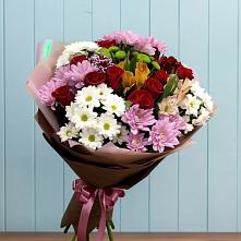 Букет цветов из:  Розы, Хризантемы и Альстромерии в Лесной Городок