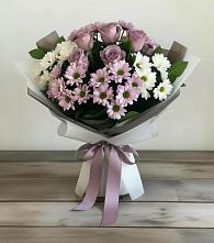 Букет цветов из:  Хризантемы и Розы в Лесной Городок