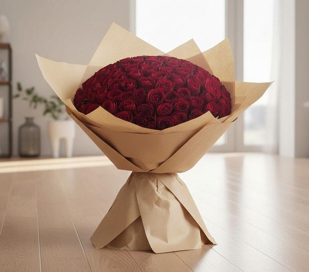 Букет 101 Красная роза в Лесной Городок