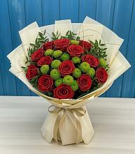 Букет цветов из:  Розы и Хризантемы #REPLACE_PRED# Лесной Городок