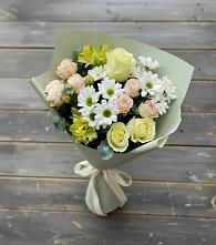Букет цветов из:  Альстромерии, Розы и Хризантемы в Лесной Городок