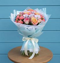 Букет цветов из:  Хризантемы и Розы в Лесной Городок